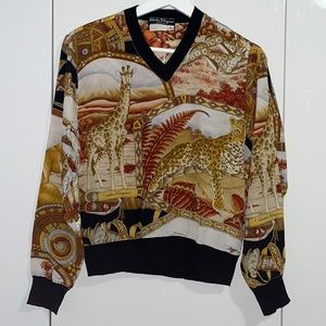 Salvatore Ferragamo Silk Long-Sleeve Top